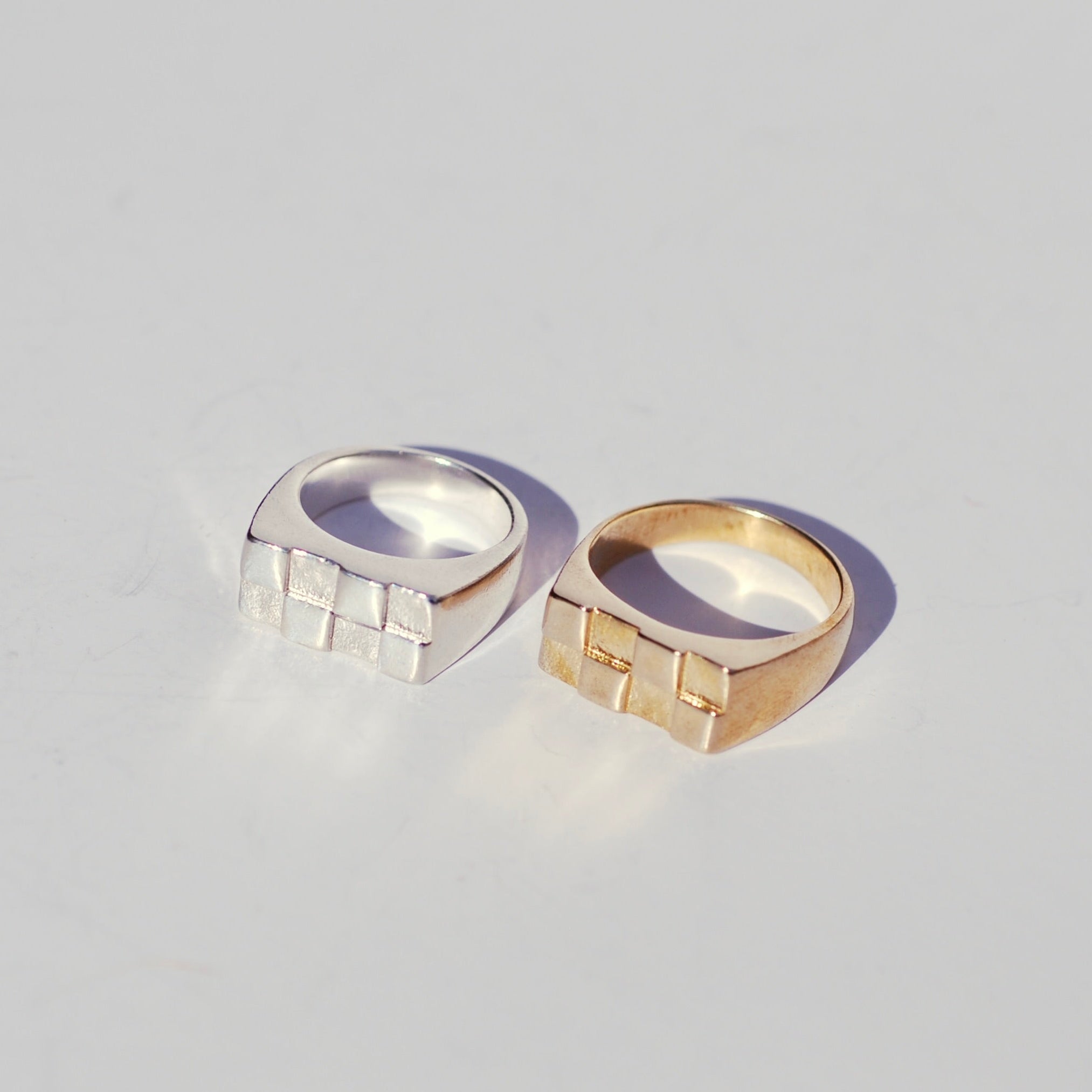 Checkerboard Signet Ring – TAKE SHAPE STUDIO