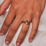 Hand Carved 14k Yellow Gold Wavy Ring - Size 5 - One of a Kind