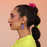 Small Checkerboard Beaded Earrings (4 Colorways)