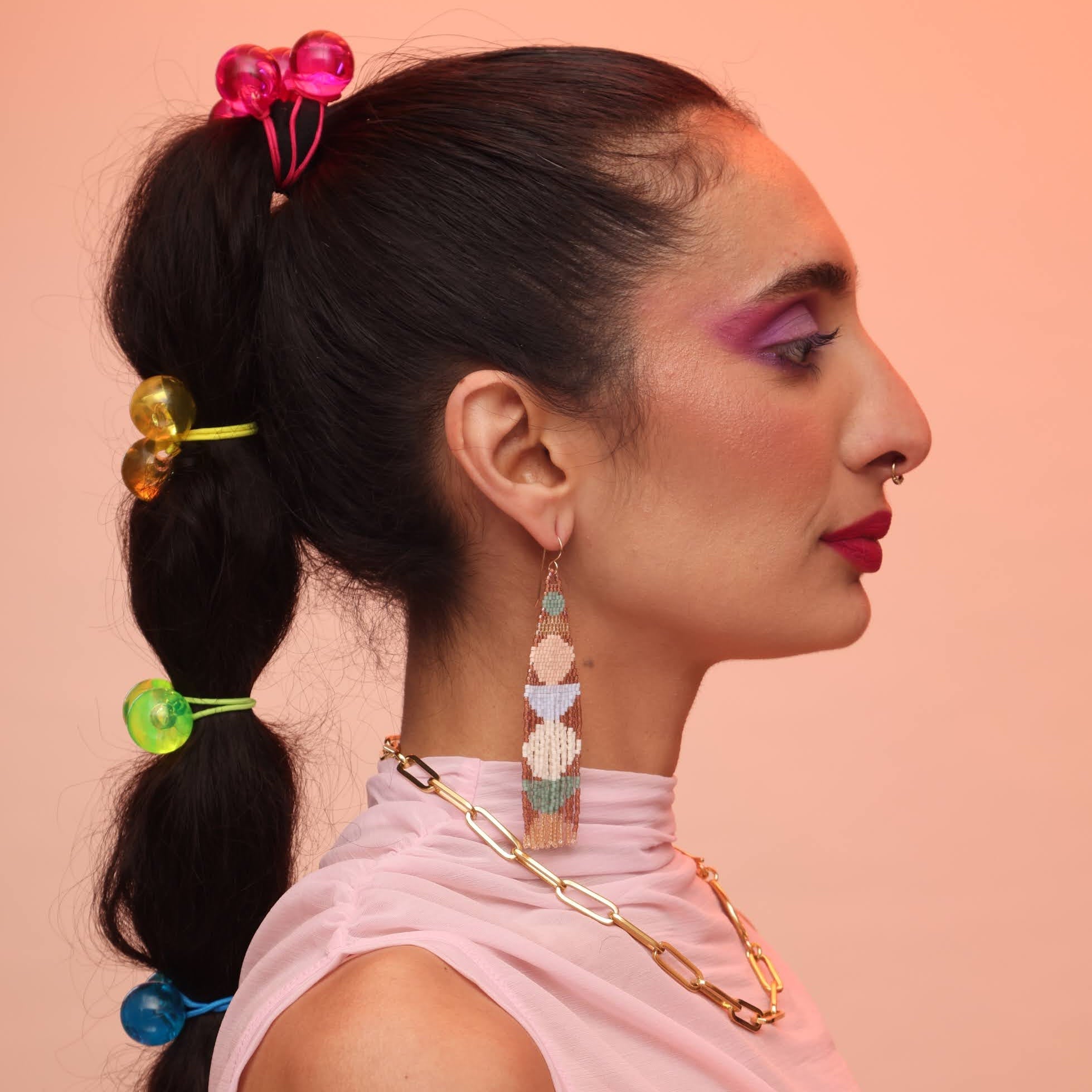 Stacked Shapes Beaded Earrings (3 colorways)