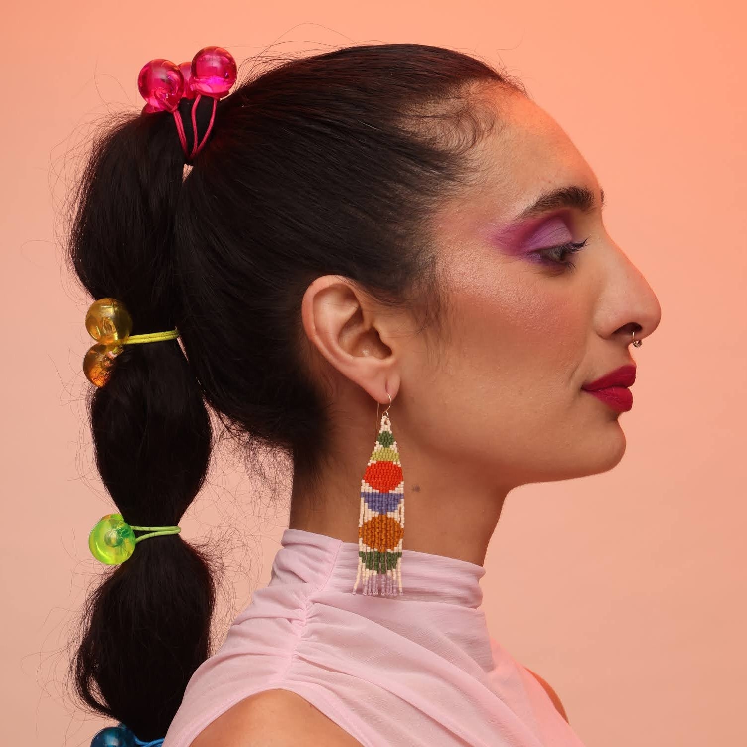 Stacked Shapes Beaded Earrings (3 colorways)