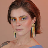 Groovy Stripes Beaded Earrings