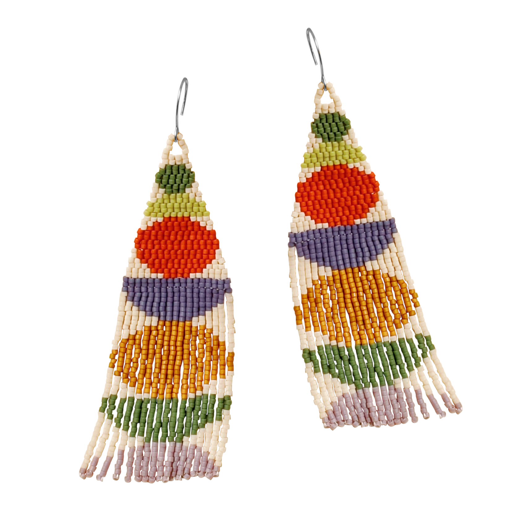 Stacked Shapes Beaded Earrings (3 colorways)