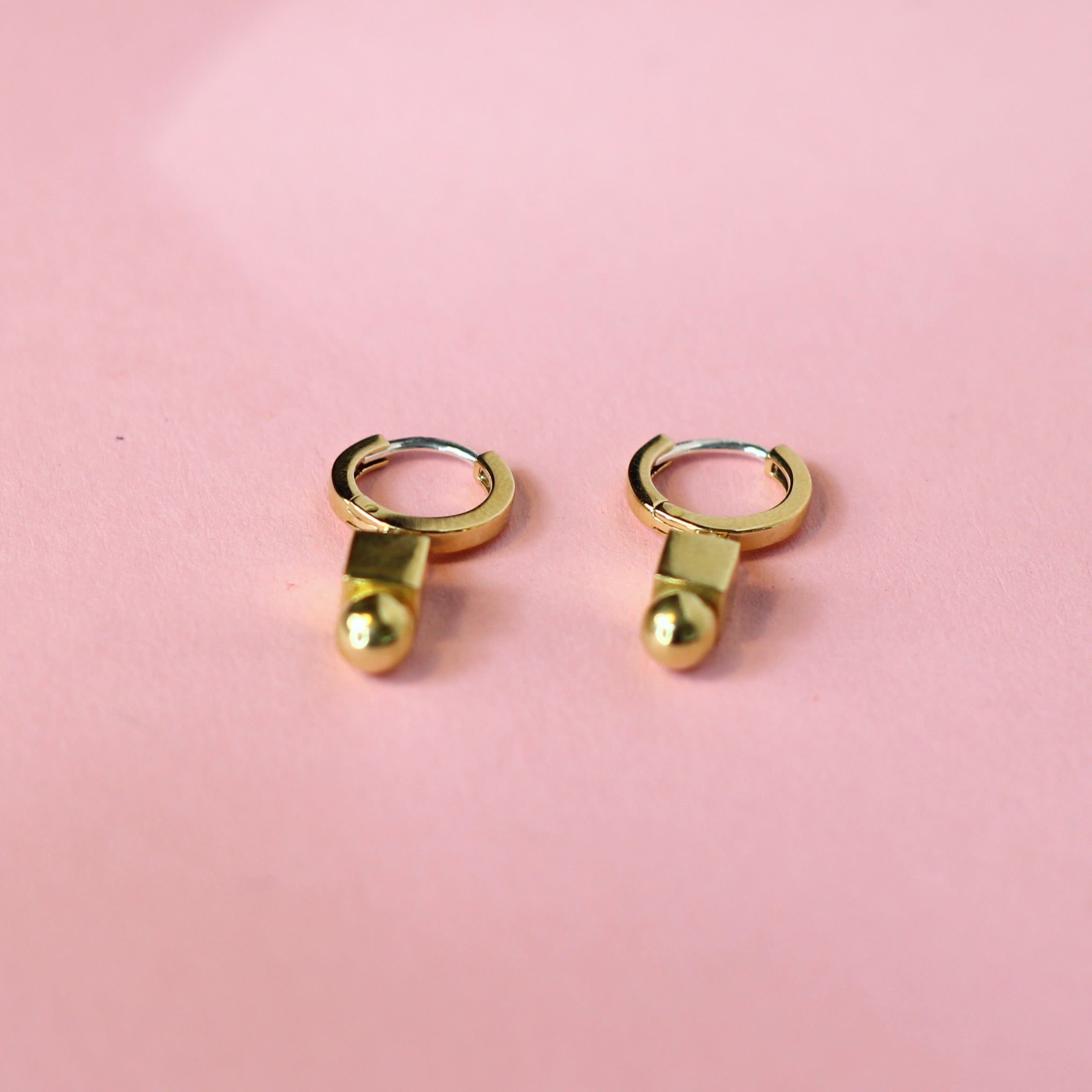 Shapes Charm Huggie Hoops
