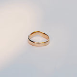 Gold ring on a light gray background