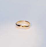 Hand Carved 14k Yellow Gold Wavy Ring - Size 4.5