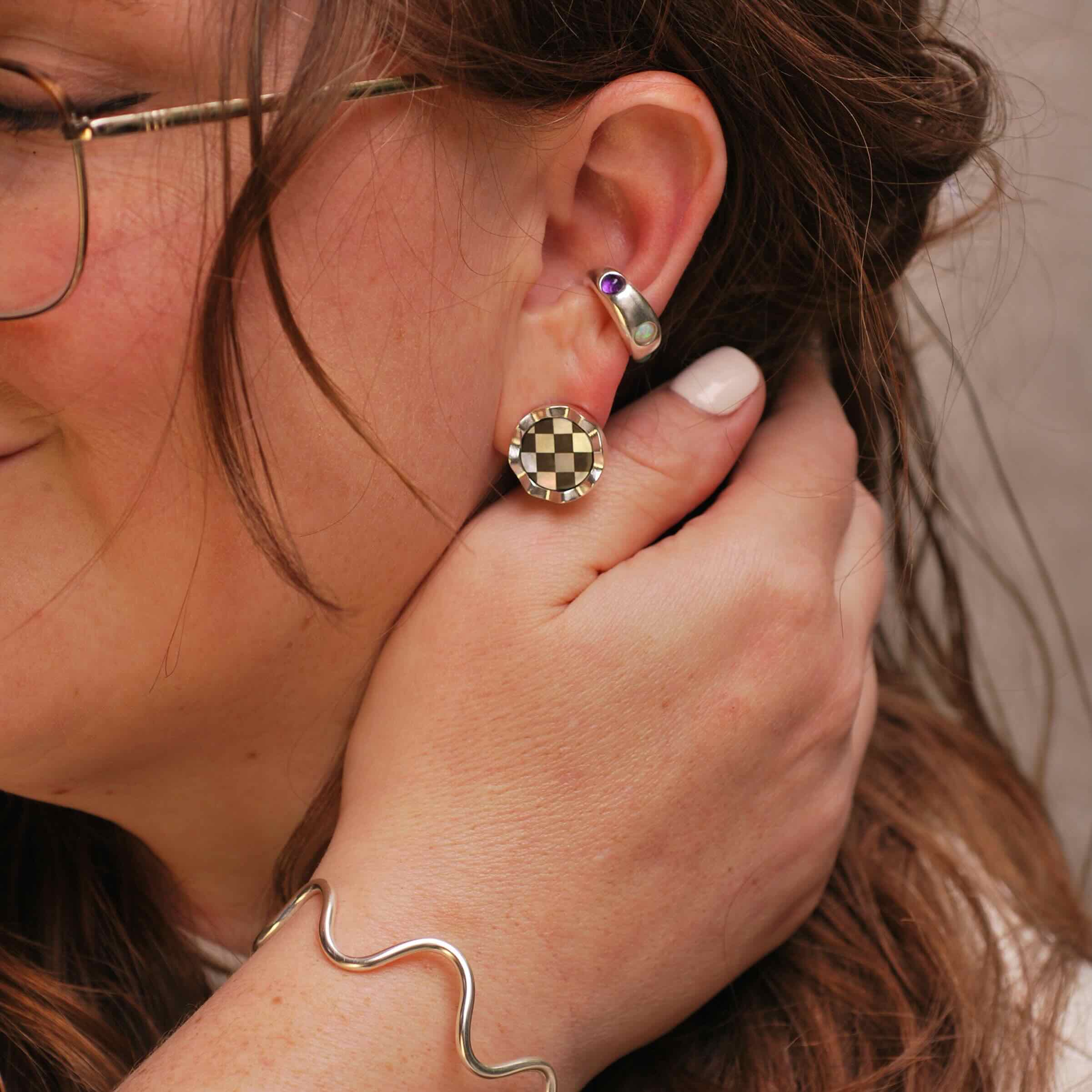 Squiggly Inlay Earrings