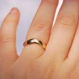 Hand Carved 14k Yellow Gold Wavy Ring - Size 7 - One of a Kind