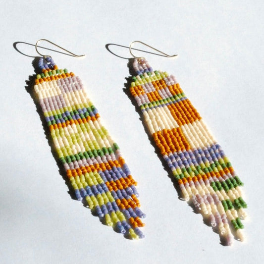 Quilted Beaded Earrings (3 Colorways)