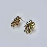 Bronze leaf shaped post earrings