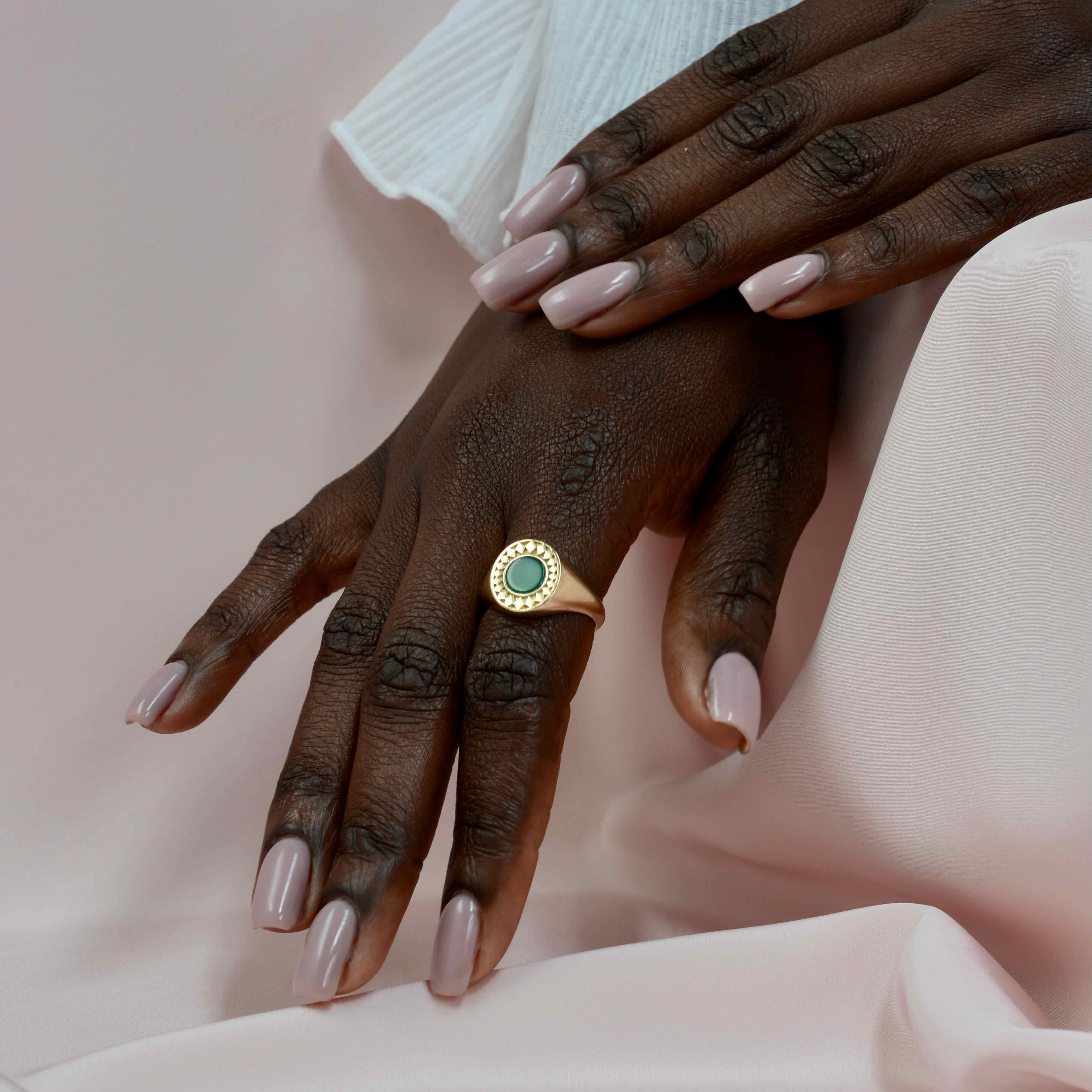 Diamond Burst Inlay Ring