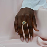 Diamond Burst Inlay Ring