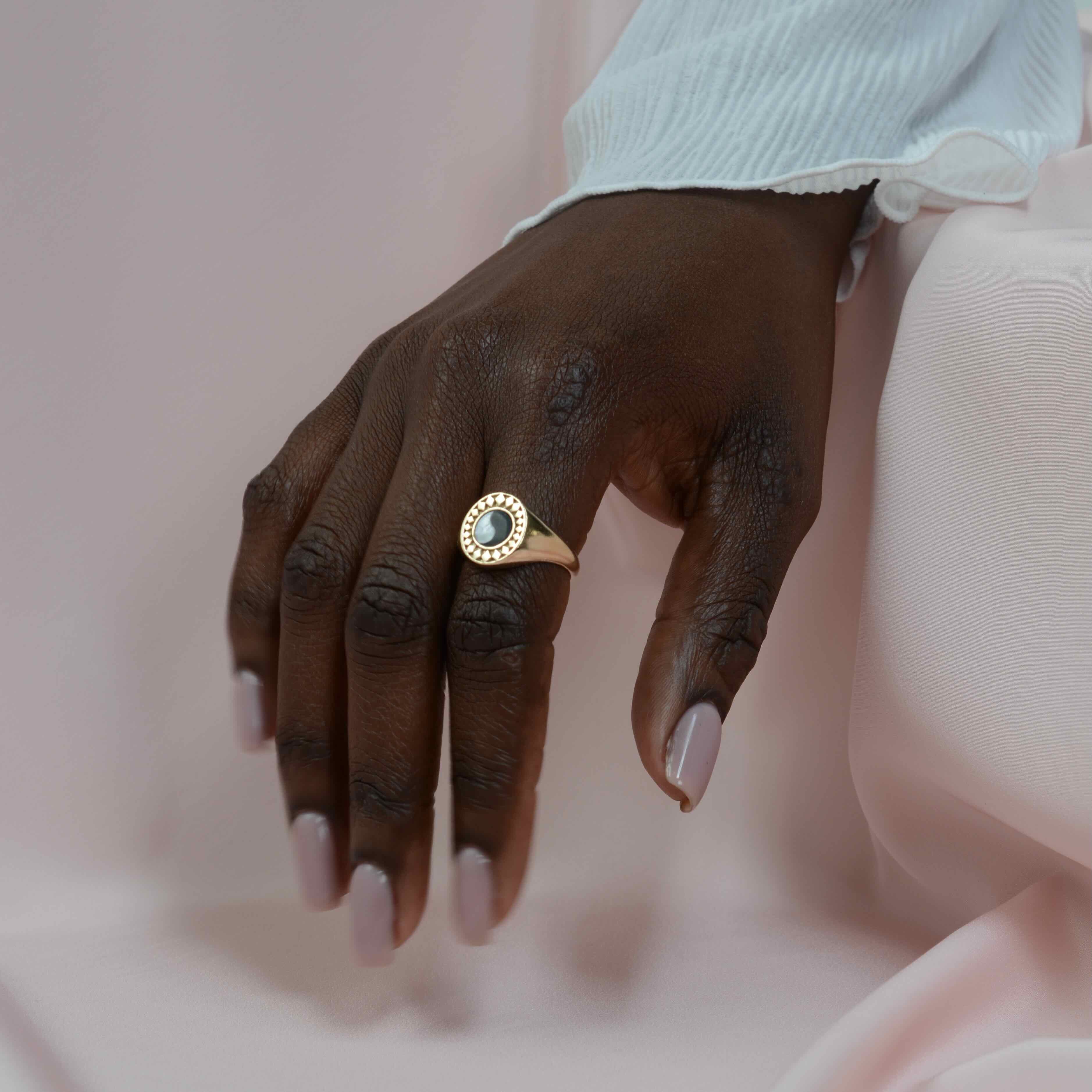 Diamond Burst Inlay Ring