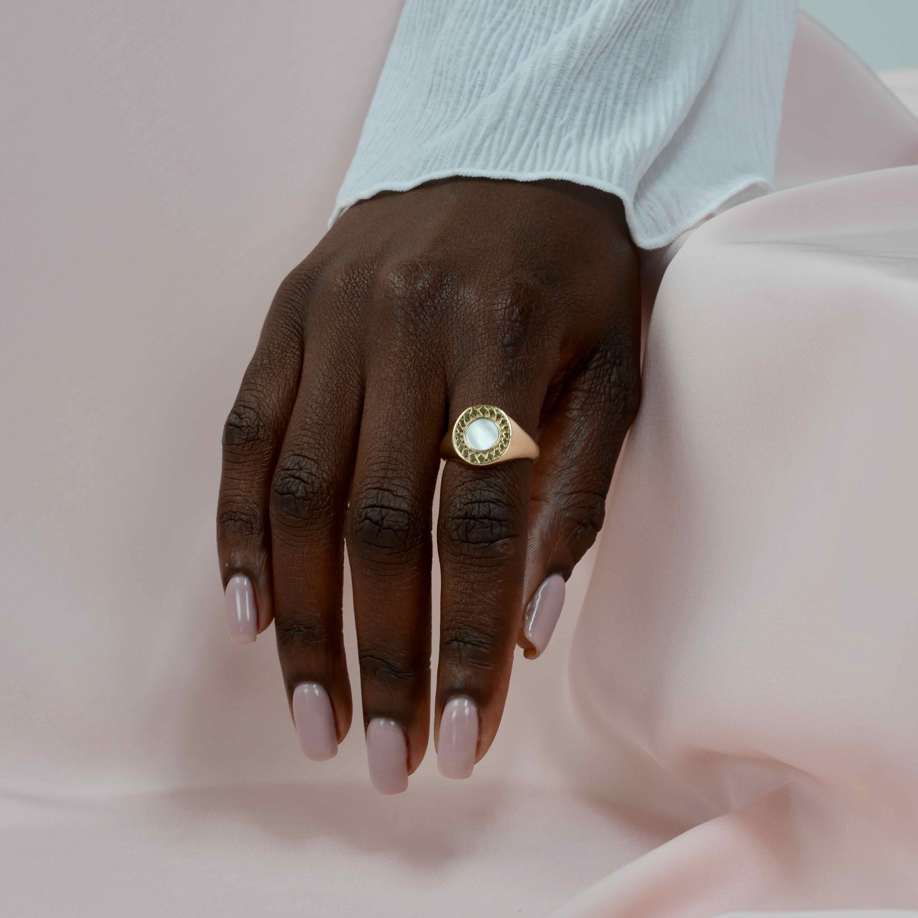 Diamond Burst Inlay Ring