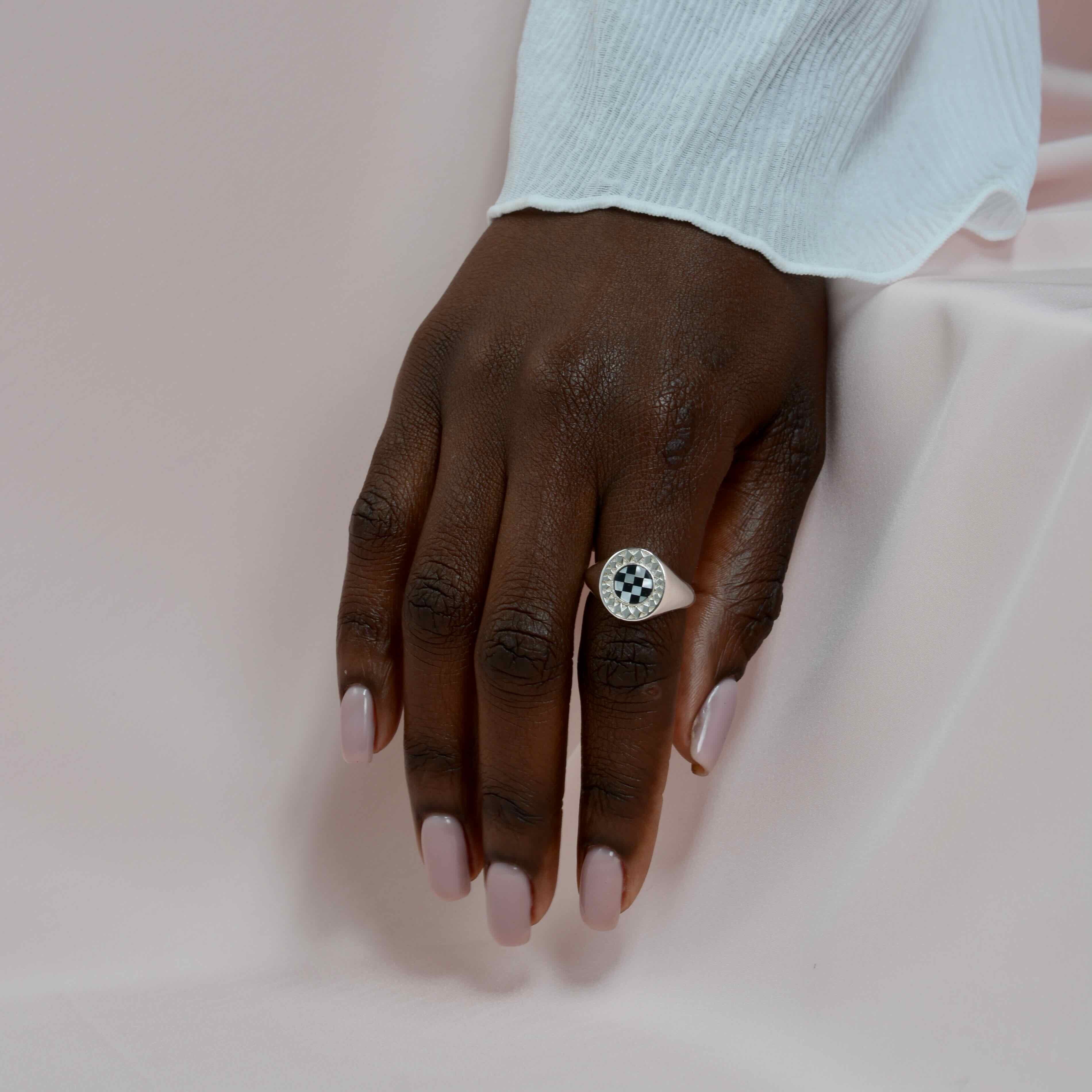 Diamond Burst Inlay Ring