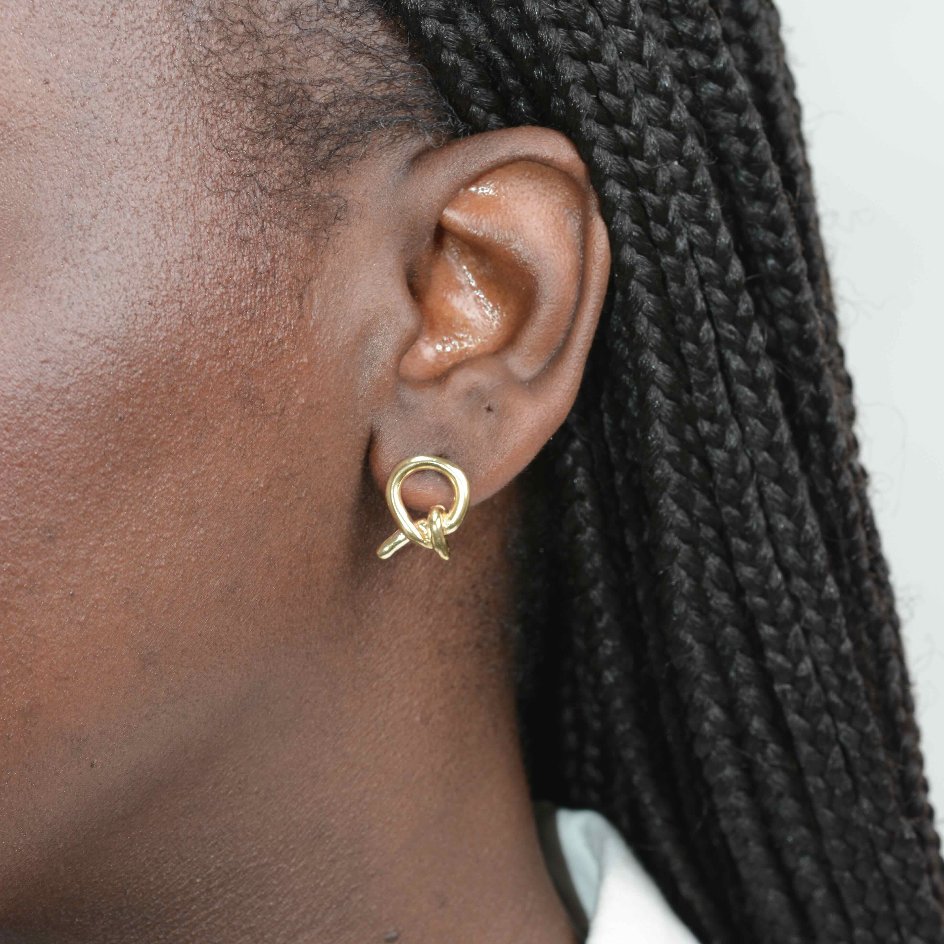 Mini Loop Earring Mini Loop Knot Earrings – TAKE SHAPE STUDIO