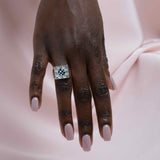 Square Checkerboard Inlay Ring
