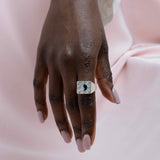 Square Checkerboard Inlay Ring