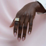 Square Checkerboard Inlay Ring