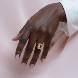 Square Checkerboard Inlay Ring