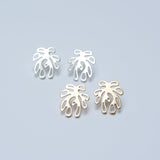 Bronze and silver coral shaped post earrings