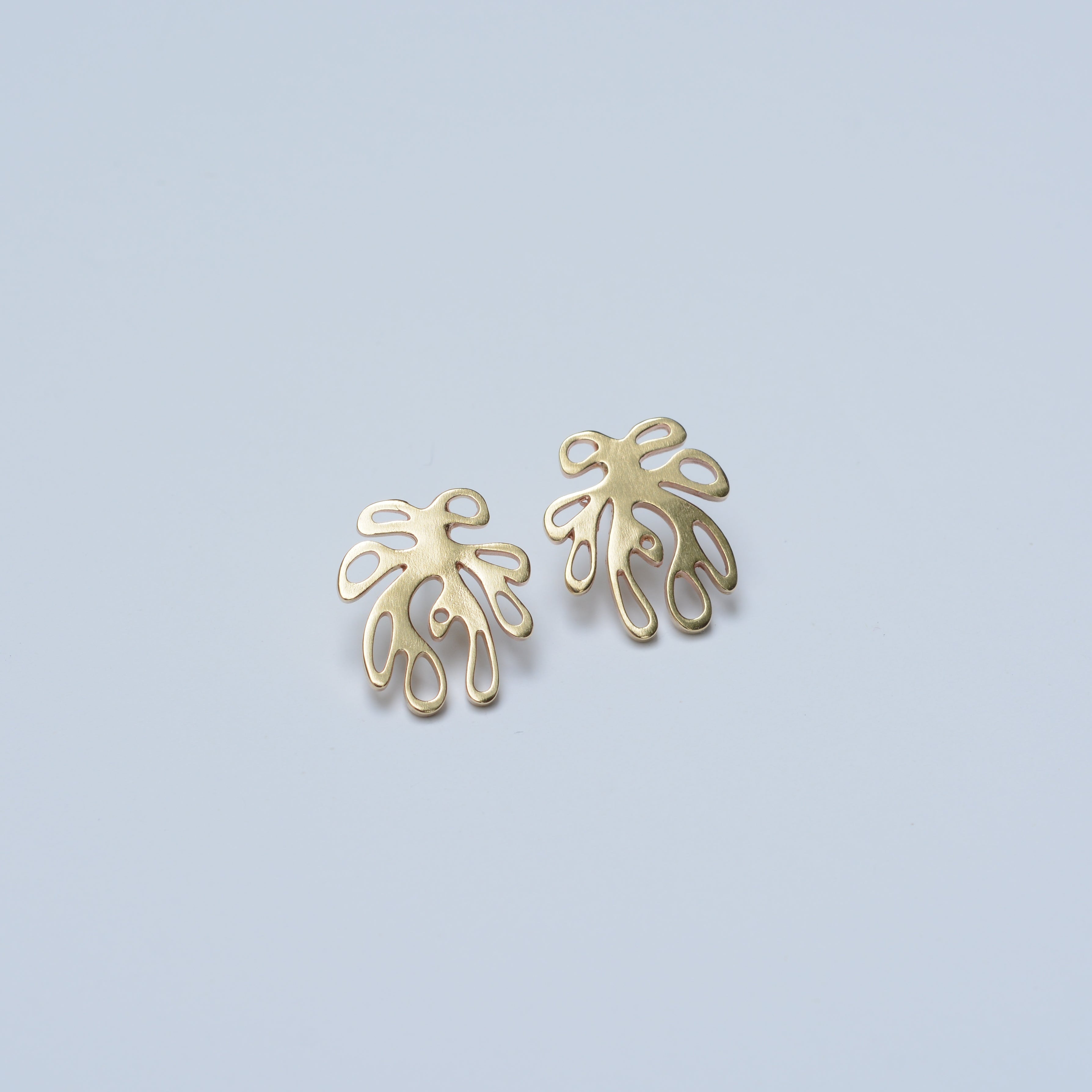 Bronze coral shaped post earrings