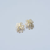 Bronze coral shaped post earrings