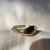 Thick Gold Wavy Ring Pair, Size 6