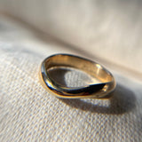 Thick Gold Wavy Ring Pair, Size 6