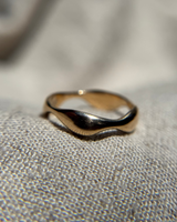 Gold Wavy Ring Size 6