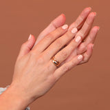Thick Gold Wavy Ring Pair, Size 6