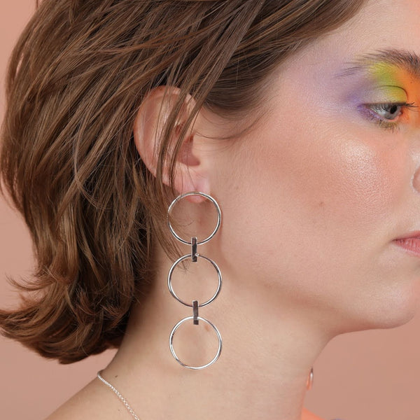 Large Link Circle Earrings – TAKE SHAPE STUDIO