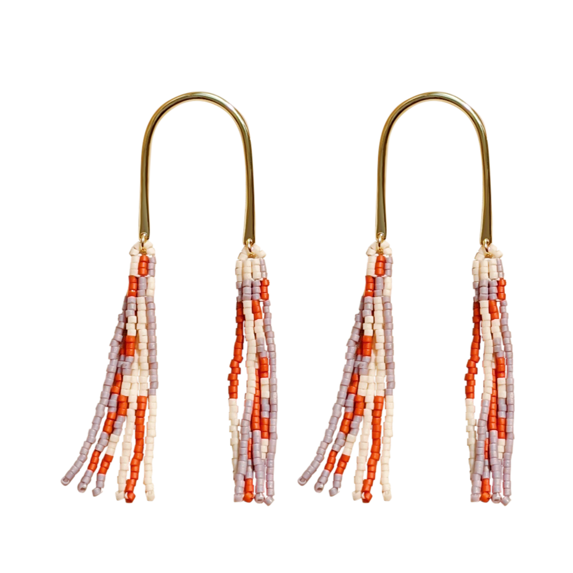 Double Fringe Beaded Earrings (3 Colorways)
