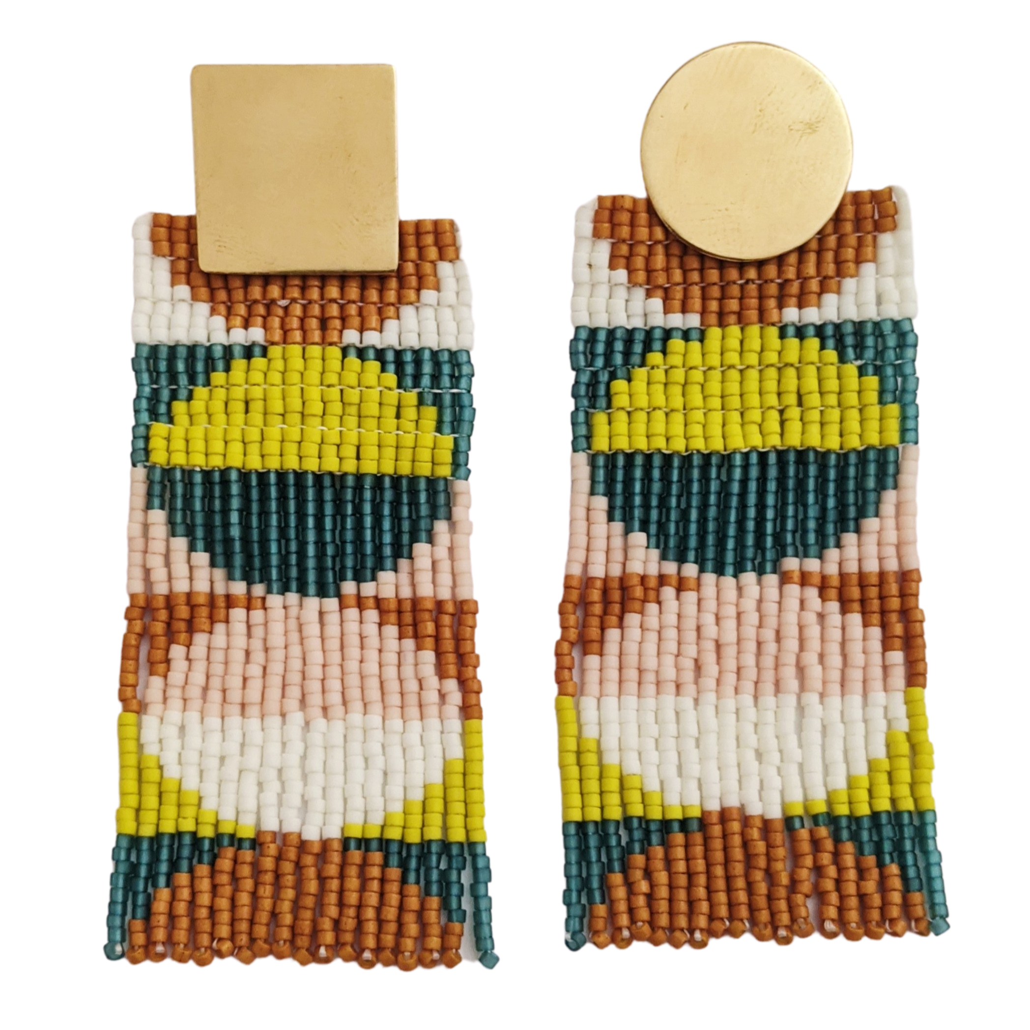 Stacked Circles Beaded Earrings