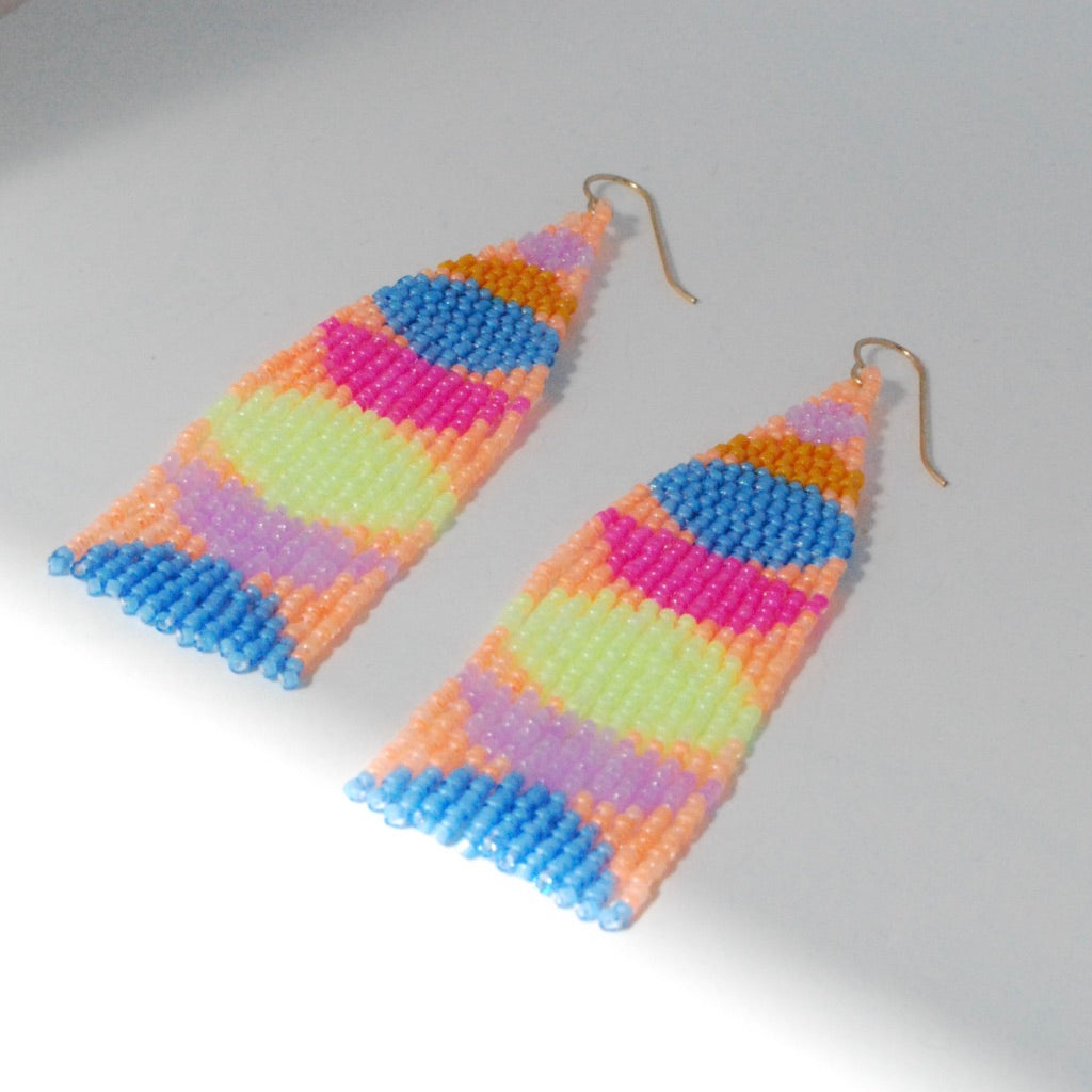 Stacked Shapes Beaded Earrings (3 colorways)