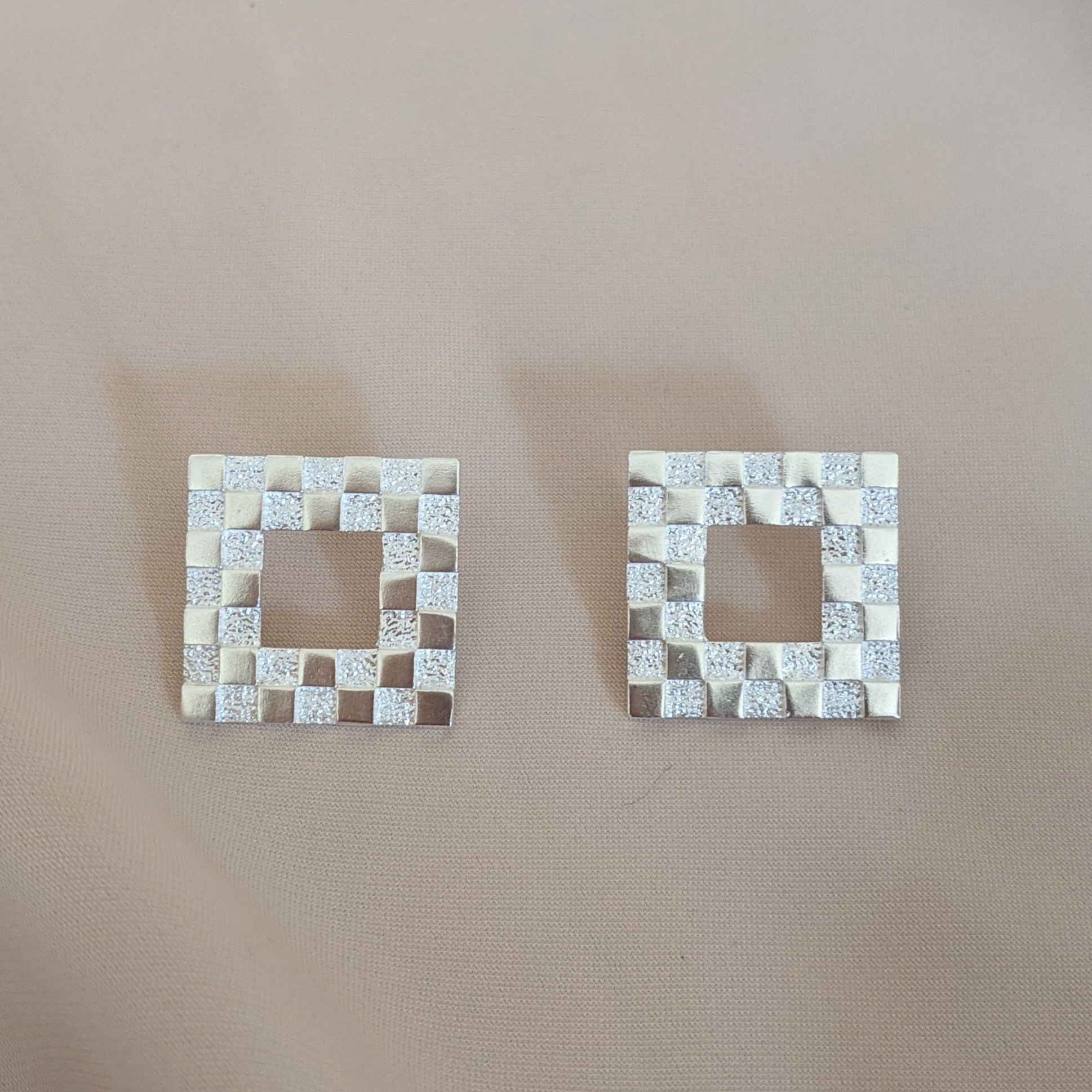 Square Checkerboard Earrings