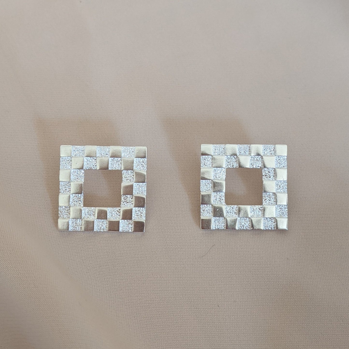 Square Checkerboard Earrings