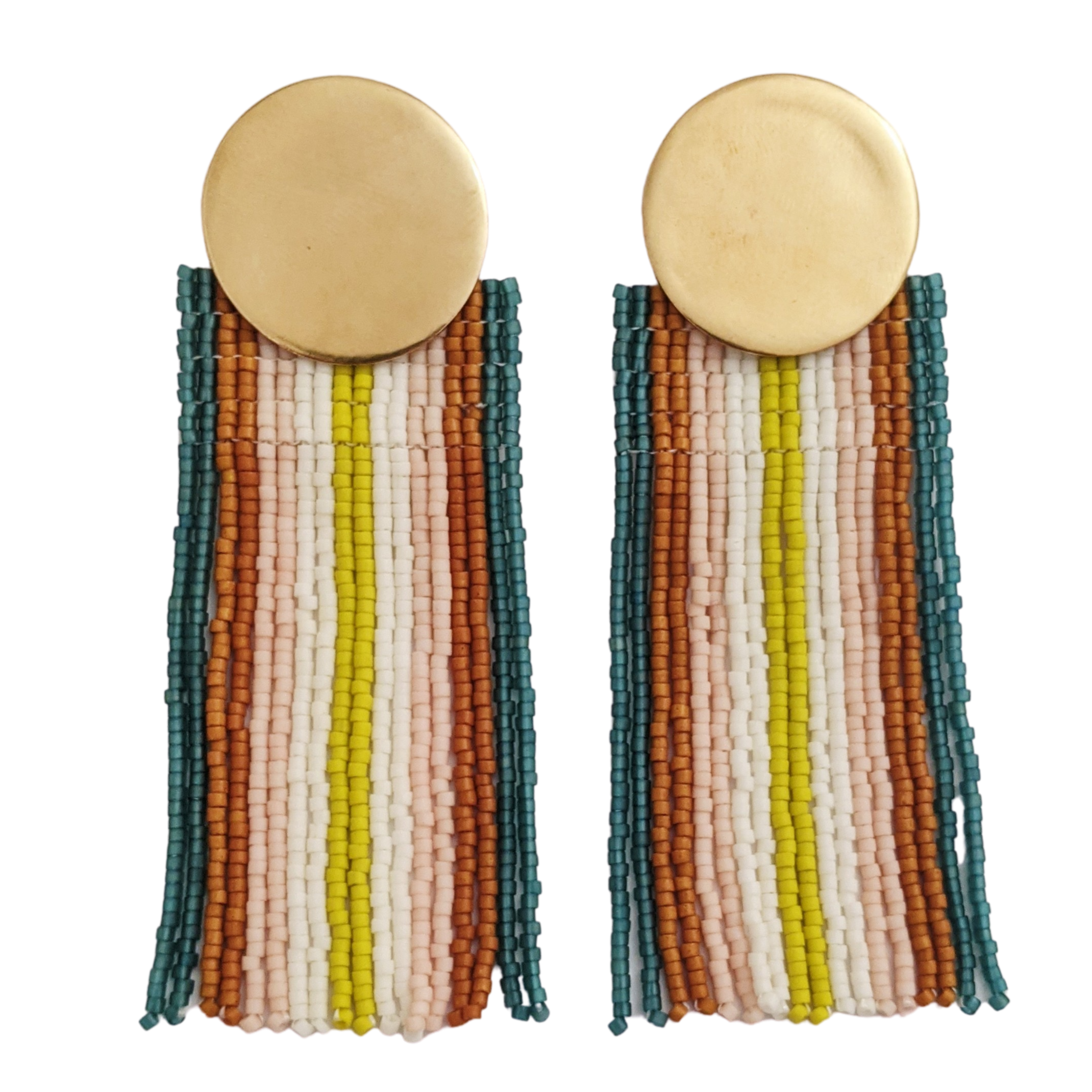 Groovy Stripes Beaded Earrings