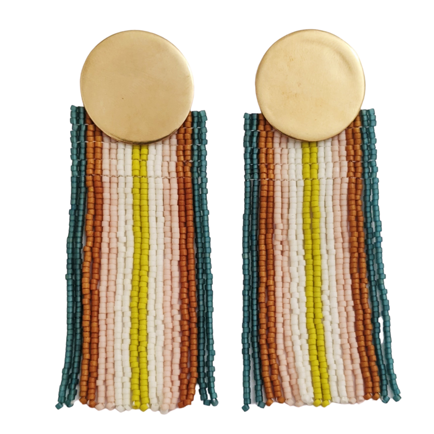 Groovy Stripes Beaded Earrings (2 sizes)