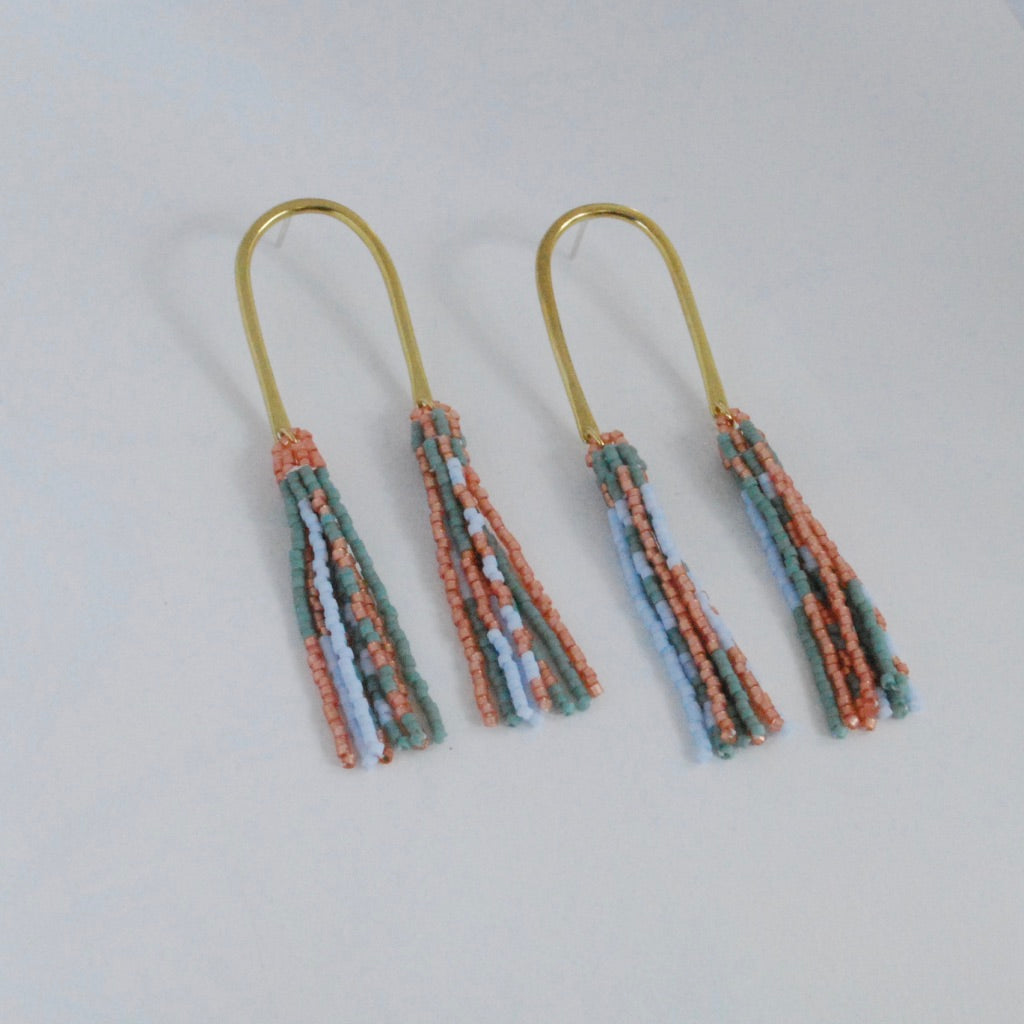 Game Day Seed Bead Tassel Earrings – Heather Waters Design SHOPPE